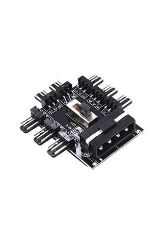 Ancheyn 8 Port Fan Çoklayıcı Hub Y Pwm Splitter İde Molex Soğutma 3 Pin 4 Switch Anahtarlı 4336