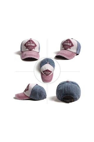 Bordo Lacivert Eskitme Shine Şapka Çok Renkli