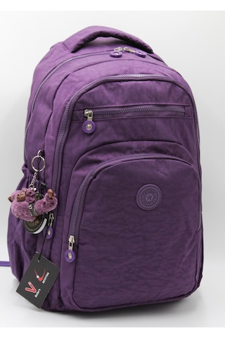 Suya Dayanıklı Krinkıl Kumaş Mor Unisex Okul Çantası 18