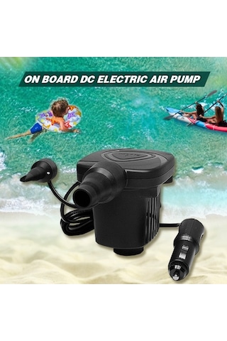 Trendooze Yatağı Tekne Taşınabilir Siyah Şişme Şişirme Pompası Pompa Oto Kamp İçin Hava Hava Hava Elektrikli Dc Araba Araba 50w 12v Vw Siyah