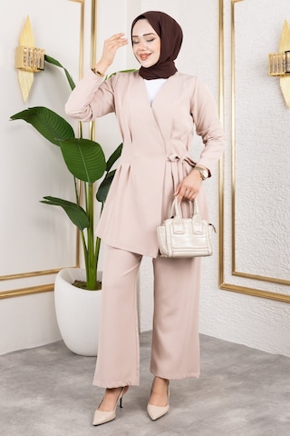 Unika Boutique Kadın İkili Tesettür Takım Bejj