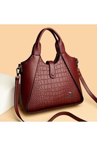 Yeni Stil Net Kırmızı Taş Desen Dikişli Şık Çok Yönlü Dayanıklı Şık Bayan El Çantası Omuz Askılı Postacı Çantası Bej Ana Resim Rengi Diğer