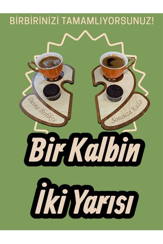 Kalp Şekilli Kahve Sunum Tepsisi, Aşk Kahve Sunumluğu, Kahve Sunum Bardak Fincan Altlığı Banu