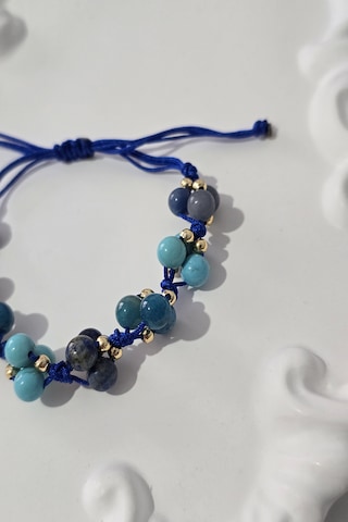 Sertifikalı Boğaz Çakrası Doğaltaş Bileklik Lapis Lazuli, Turkuaz, Sodalit, Apatit Lacivert