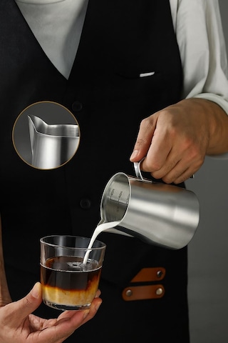 Çelik 500 Ml Kahve Süt Köpürtme Potu Sütlük Pitcher Mt191