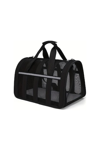 Honeybeeshop Havayolu Onaylı Siyah M 16.14x10.63x9.84in Taşınabilir Kedi Köpek Seyahat Taşıma Çantası Katlanabilir Kumaş Kafes