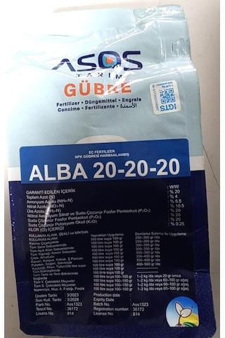 Asos Tarım Alba 20-20-20 - 1 Kg - Genel Amaçlı Npk Gübresi 1 kg