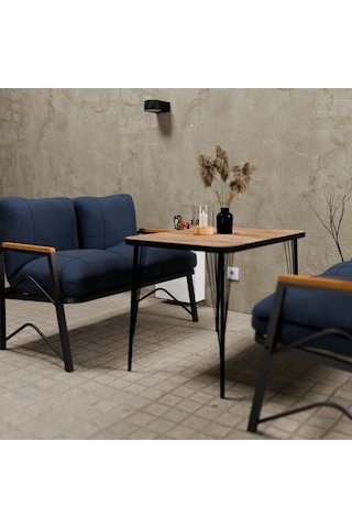 Mb Garden Furnıture Simetri Model, Balkon, Mutfak, Bahçe,cafe,metal Koltuk Takımı,bahçe Takımı,çay Seti, 2+2 Takım+masa Lacivert