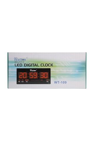 Dijital Duvar Ve Masa Saati Wt-109 Kırmızı