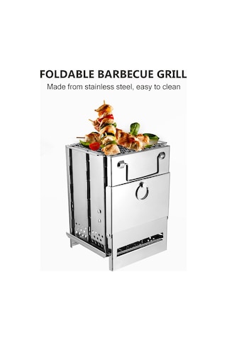 Açık Barbekü Izgara Kamp Piknik Katlanır Izgara Izgara Gümüş