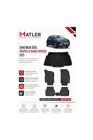 Opel Crossland 2021 Model 4d Ekstra Havuzlu Paspas Ve Bagaj Havuzu Set