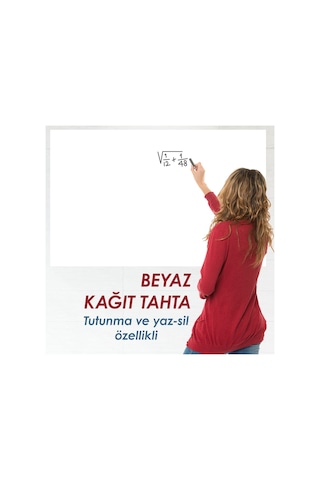Beyaz Yazı Tahtası 100X150Cm 2 Adet Statik Kağıt Tahta