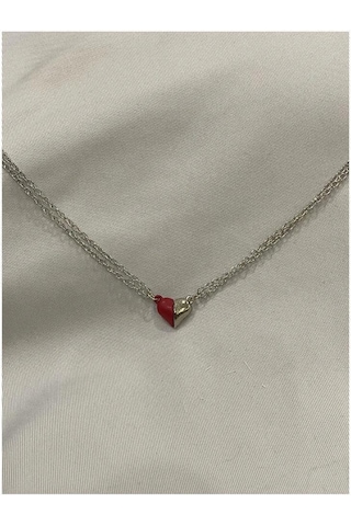 Hediye Vakti Sevgili Mıknatıslı Kalp Kolyesi