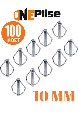 10 Mm Traktör Pimi Yaylı Pim Kaliteli Çelik 100 Adet