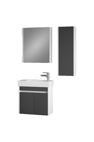 Denko Natalia 60 Cm Mdf Antrasit Gri Banyo Dolabı Takımı + Boy Dolabı Antrasit