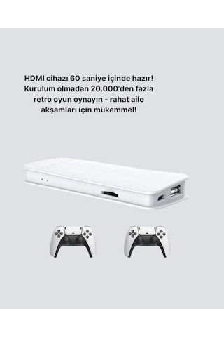 Hdmı Ve Kablosuz Kontrolcülü 20.000 Oyunlu Retro Oyun Konsolu