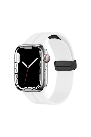 Apple Uyumlu Watch 42 MM Manyetik Klipsli Silikon Lüx Kordon