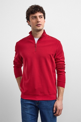 Backandbond Kırmızı Regular Fit Yarım Fermuarlı Sweatshirt