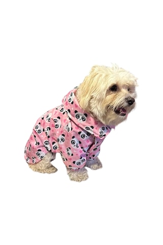 Gedyco Pink Panda Polarlı Küçük Irk Köpek Yağmurluğu