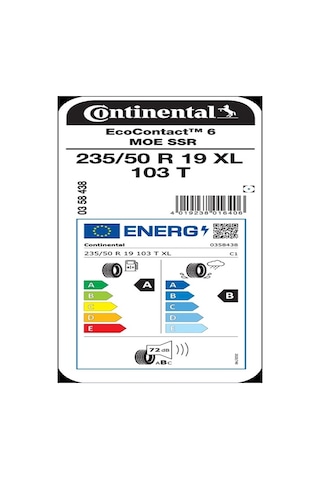 Continental 235/50 R19 103t XL Ecocontact 6 Ssr Moe Yaz Lastiği 2026