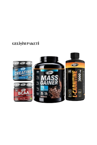 Gelişim Paketi Mass Gainer Karbonhidrat 2000g/bcaa 300g/creatine 120g/l-carnıtıne 3000mg Aromalı Gelişim Paketi Mass Gainer Karbonhidrat 2000g/bcaa 300g/creatine 120g/l-carnıtıne 3000mg Aromalı