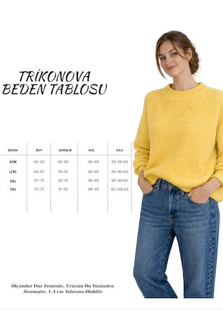 Trikonova Oversize Triko Kazak Sarı