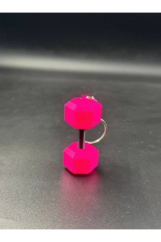 Mini Dambıl 45lb Anahtarlık - Pembe Siyah Pembe - Siyah