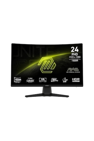 Msı Mag 242c 23.6" 180hz 1ms Hdmı Dp Adaptive Sync Hdr Ready Fhd Va Curved 1500r Gaming Monitör