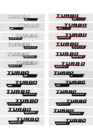 Amg Mat Siyah-3d Abs Siyah Turbo Amg Logosu Turbo 4matic Amblem Araba Çamurluk Rozeti Mercedes Cla 45x156 A45 Turbo Amg