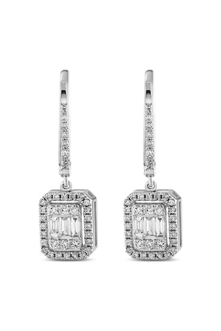 0.60 Karat Baget Pırlanta Küpe