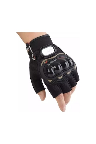 Sıngle Sword Yarım Motosiklet Eldiveni Korumalı Siyah 2xl