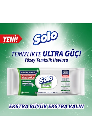 Solo Yüzey Temizleme Mendili Ultra Güç Serisi 4lü 400 Yaprak