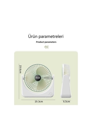 Mkjınmeı Yüksek Hava Hacmine Sahip Ev Tipi Masaüstü Vantilatör Wkq7gg 3 Kollu Yok Masaüstü 1.000 Adetten Az