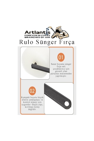 Sünger Rulo Fırça 15 Li 1 Paket Siyah Plastik Saplı Boyama Süngeri Sanatsal Sünger Boya Fırçası Parmak Guaj Akrilik Boya
