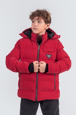 Pina Kids Nova Kumaş Kapüşonlu Erkek Çocuk Kışlık Mont Km2509 Kırmızı