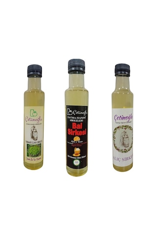 Çetinoğlu Fatma Hanım Bal Sirkesi + Alıç Sirkesi + Elma Sirkesi 250 ML