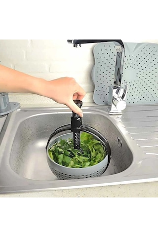 Hızlı Salata Kurutucu Süzgeç- Dönerli Süzgeç Dev Boy Renkli