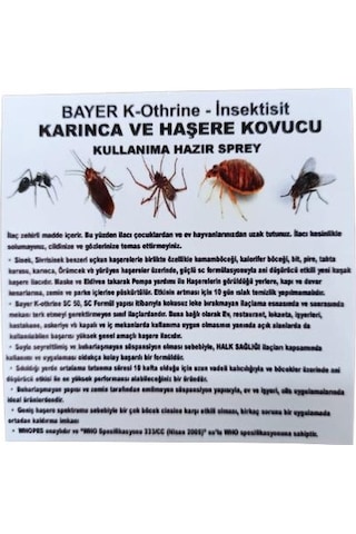 Bayer Karınca Ve Haşere Kovucu Kullanıma Hazır Sprey 1000 Ml