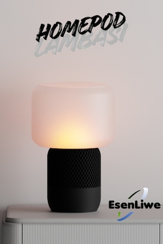 Homepod Dekoratif Abajur Lamba Loş Işık Minimal Tasarım Beyaz