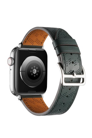 Apple Uyumlu Watch Yeşil Deri Saat Kordonu 42-44-45mm