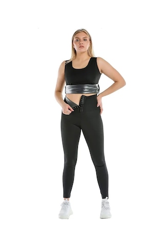 Pastimore Termal Sauna Agraflı Atlet Takım Siyah