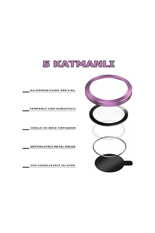 Iphone 14 Pro Max / 14 Pro Kamera Lens Koruyucu Darbeye Çiziğe Dayanıklı Kamera Koruması 3'lü Set