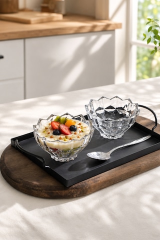 Porsima Rygx077 Torina 6lı Cam Kase Puding Tatlı Ve Dondurma Kasesi Kahvaltılık Kase Seti Çerez Kasesi 200ml Şeffaf