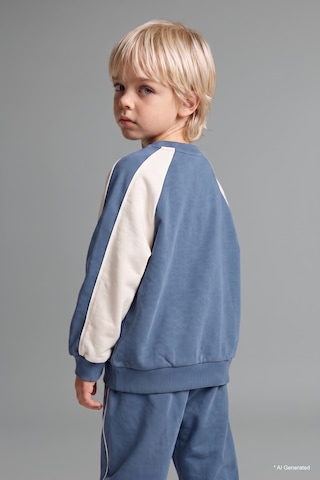 Defacto %100 Pamuk Baskılı Sweatshirt Üst Elastik Bel Alt 2li Takım Erkek Bebek I0274a526aube739 Mavi-be739