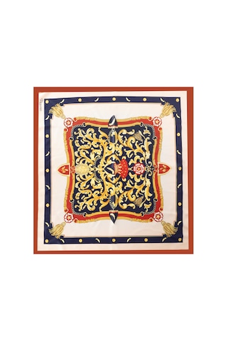 Inno 60x60 Cm Premium Saten Desenli Dikişli Fular Mor