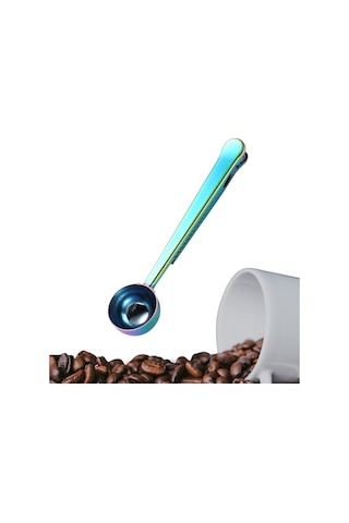 Mandallı Kahve Ölçü Kaşığı Renkli Çok Fonksiyonlu Paslanmaz Çelik Kaşık 4741