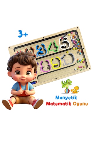 Tineke Manyetik Eğitici Renkli Sayma Ve Eşleştirme Labirenti Eğitim Oyuncağı - Ahşap Montessori Oyunu Sayı