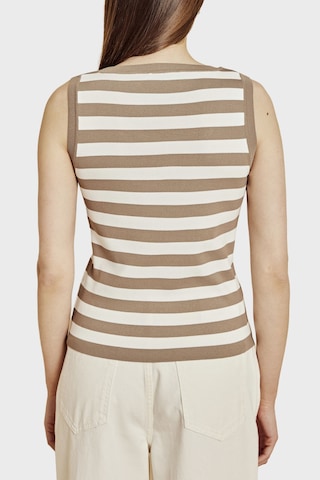 Brooks Brothers Çizgili Bisiklet Yaka Atlet Bayan Atlet Bbss26fkt010444 Bej-kırık Beyaz