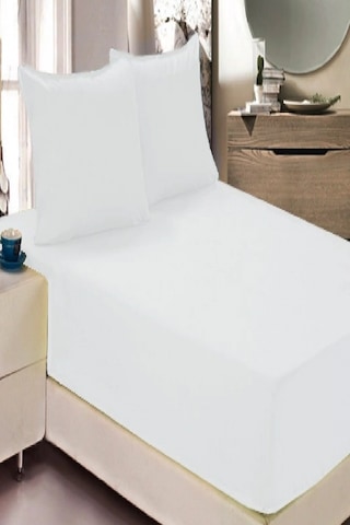 Mycey Fitted Çift Kişilik Alez 160x200+30 Cm Micro Kumaş Sıvı Geçirmez Beyaz