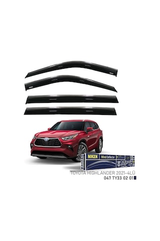 Niken Toyota Highlander 2021- Kromlu Cam Rüzgarlığı 4 Lü